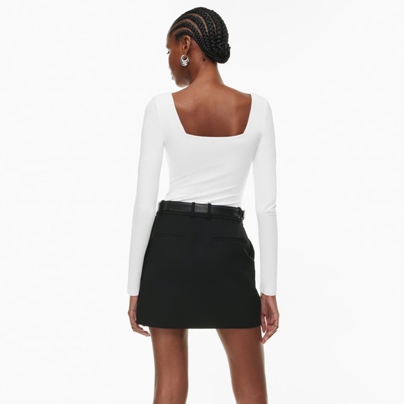 🤍 Babaton bodysuit top square neck Long sleeve ! Use once like new ! 🤍 - Picture 2 of 5